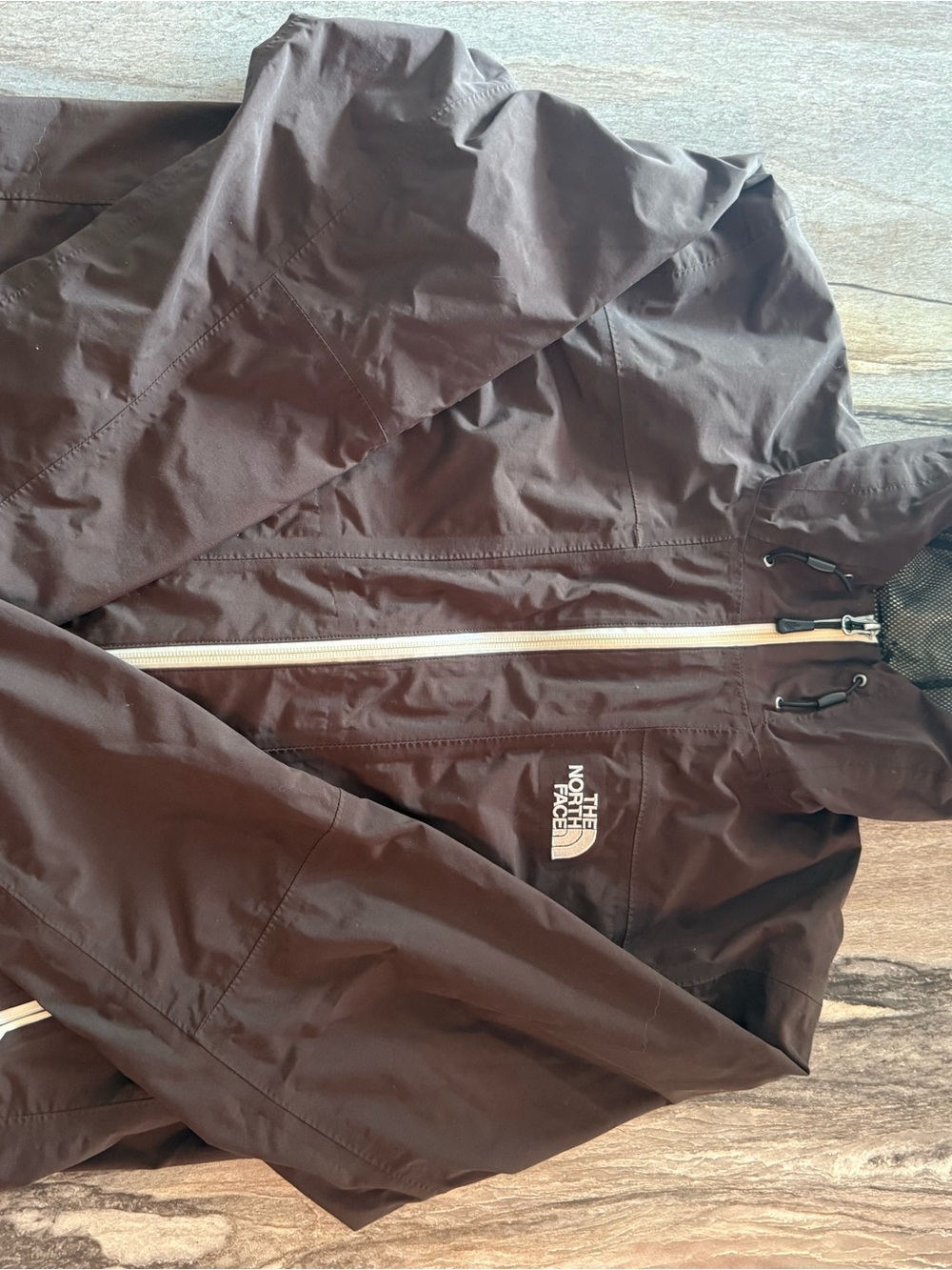 The North Face Men's Dark Brown Hooded Raincoat
